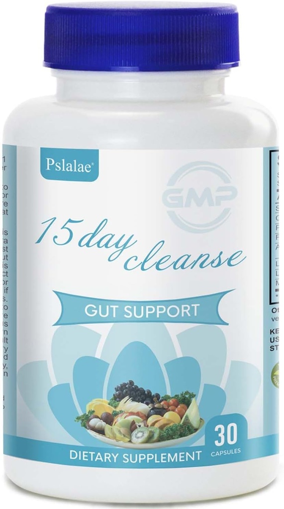 15 diena Cleanse, gut and Colon Support, Advanced 15 diena gut Cleanse Detox moterims ir vyrams su Senna, Cascara Psyllium Husk & Sagada, 30 Count