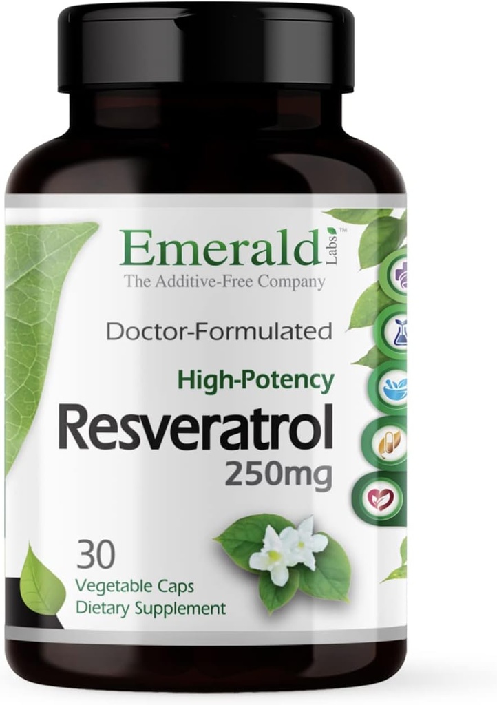 Emerald Labs Resveratrol - Cellular və Cardiovascular Support üçün Resveratrol ilə Dietary Supplement - 30 Fruit Kapsüls