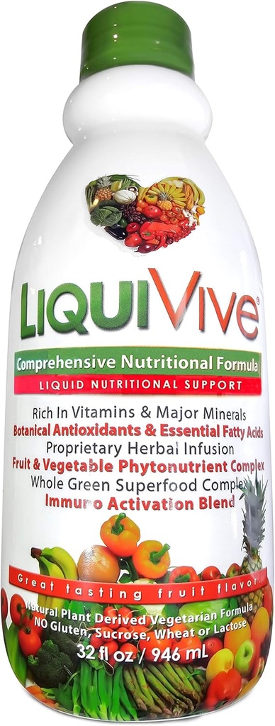 LiquiVive Liquid Vitaminen Mega Voeding Vegetarische Dagelijkse Multivitamine Balance Immune Support Booster Superfood of Nature 
