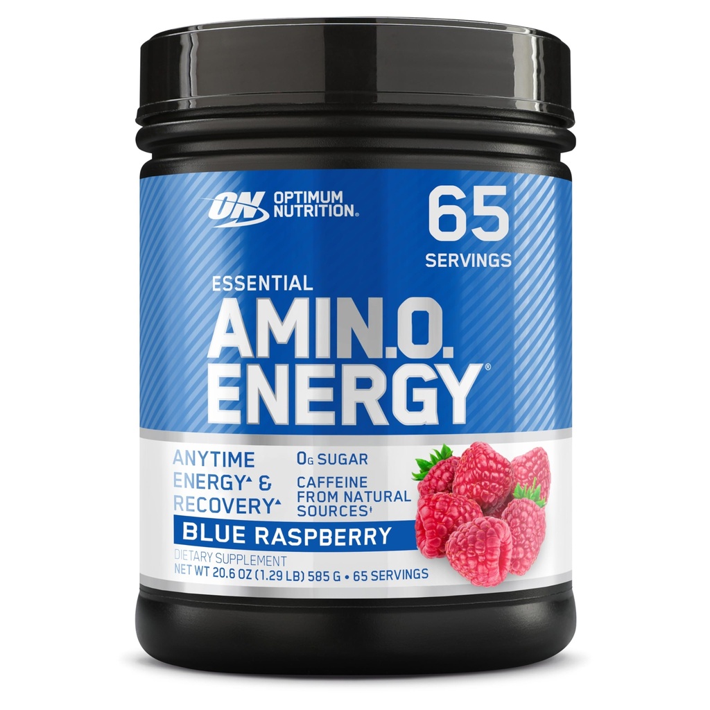 Optimum Nutrition Amino Energy - Pre Workout with Green Tea, BCAA, Amino Acids, Keto Friendly, Green Coffee Extract, Energy Powder - Blue Raspberry, 65 Servings (Packaging May Vary)