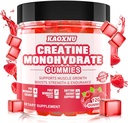 Creatina Monoidrato Gummies per Uomini & Donne 120 CT - 5000mg di Creatina Monoidrato per Serve - Zucchero Free Chewable Creatina per Forza Muscolare, Muscle Builder, Energy Boost (Raspberry Flavor)