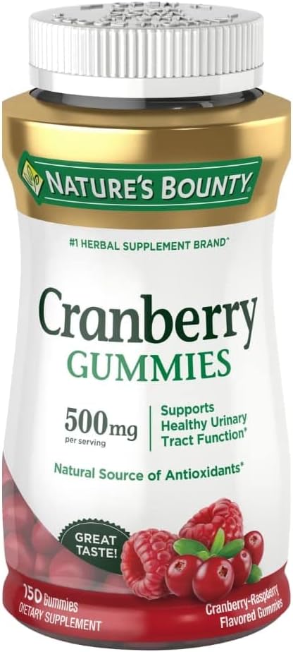 Nature 's Bounty Cranberry Gummies, Urinary Trakt Dukungan, 500 mg, Cranpberry Flavor, 150 Ct
