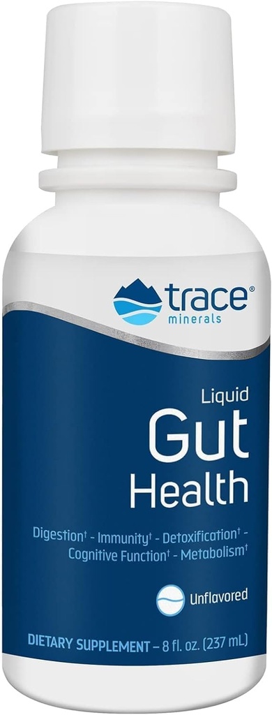 Trace Minerals Gut Health - Unterstützung für Gut Lining, Gesunde Verdauung, Immunsystem Funktion - Verdauungs-Gesundheitsergänzung mit Humic & Fulvic Acid - Unflavored, 8 fl oz (Über 47 Portionen)