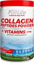 Full Life Collagen Peptides Powder - Naudan kollageeni täydentää hyaluronihappo - Hydrolysoitu kollageenijauhe naisille ja miehille - Kosher, gluteeniton - 300g
