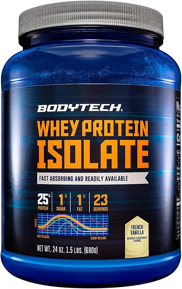NingúteCH Whey Protein Isote Powder - amb 25 Grams de Protegint per Serving & BCAA - Ideal for Post-Quickum Muscle construir i creixement, Conté llet i Soy - Franc francès Vanilla (1. 5 lliura)