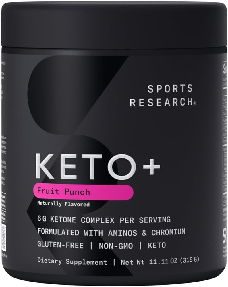 Investigación deportiva Keto Plus Ketones exóxenos con goBHB - 30 servizos | Keto Electrolyte Powder for Hydration, Energy, Focus & Ketosis | Keto Certified, Vegan Friendly (Fruit Punch)