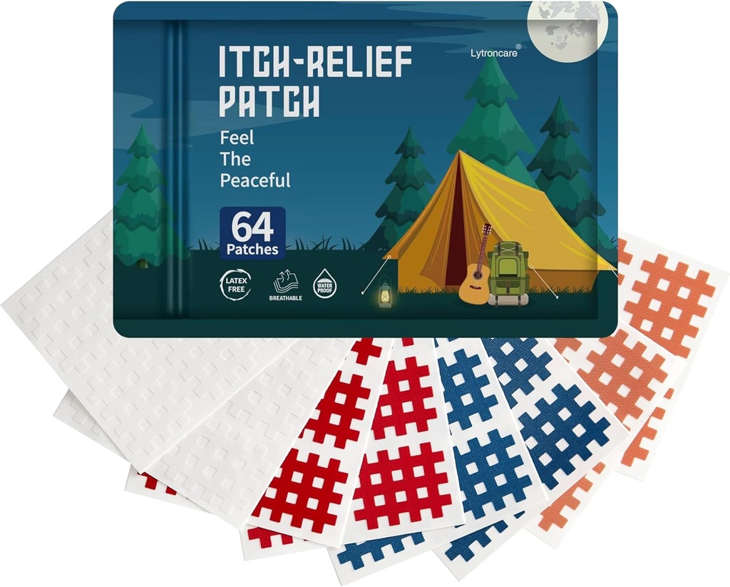Bug Bite Itch Relief Patch for Kids (64 Count),Road Travel Essentials for Kids,Natural Ingredients