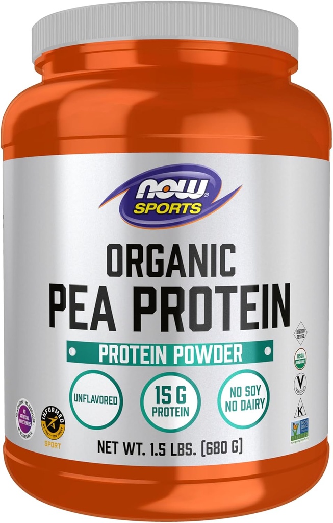 İndi Food Sports Nutrition, Sertifikalı Organic Pea Protein 15 Grams, Unflavored Toz, 1.5-Pound