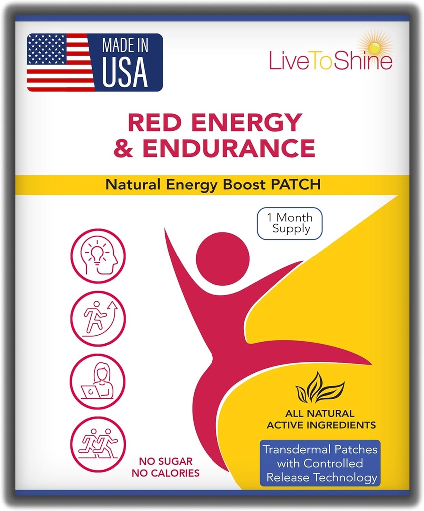 Red Energy ' Endurance Patch - Natural Energy - USA Made - 30 Patches