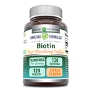 Amazing Formulas Biotin 10,000 mcg | Fast Dissolve Tablets | Non-GMO | Gluten Free Supplement | Made in USA (120 Count, Citrus)