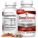 CinnaChroma Capsules - Cinnamon Supplements with 10:1 Extract, Chromium, Vanadium, Selenium, Vitamin D3 & K2 - Natural Sugar Blocker - 30 Capsules, 1 Month Supply