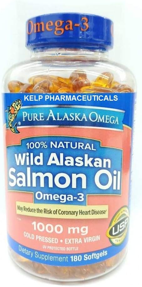 Pure Alaska Omega-3 Wild Alaska Salmon Oil 1000mg Softgels 180-Count
