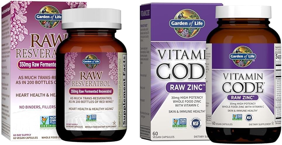 Life Heart Resveratrol Supplement & çinko Supplements 30 mg Yüksek Potency Raw çinko ve Vitamin C Multimineral Supplement