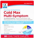 Quality Choice Day & Night Cold Max Multi- Synthetic, Cold & Flu Medicine, Pain Reliever, Láz redukáló, Köhögéscsillapító, Orr Decongestant, 24 órás Relief Cool Taste Caplets