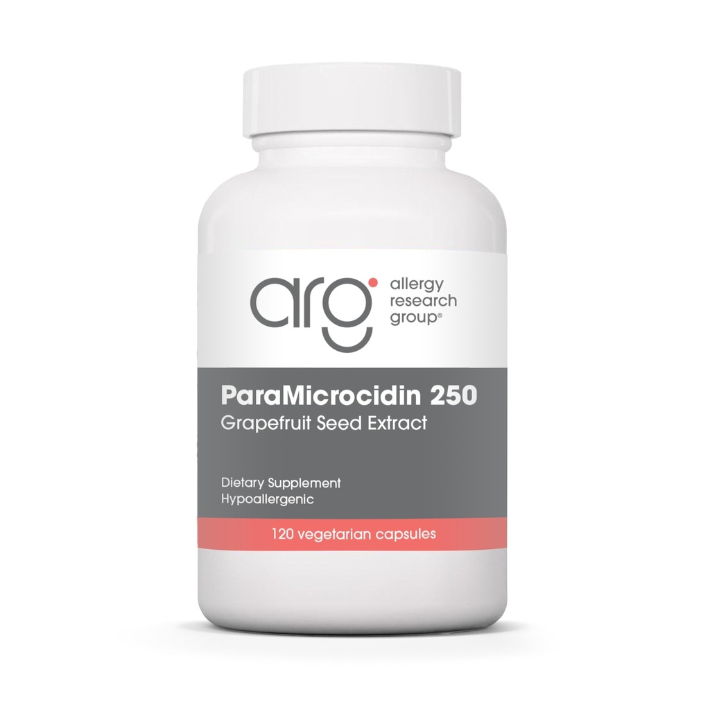 ARG ParaMicrocidin 250 mg - Grapefruit Seed Extract - Microbial Balance & Immune Health Support - High-Purity Botanical Extract - Vegetarian & Hypoallergenic - 120 Servings - 120 Capsules