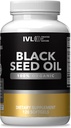 IVL - Organic Black Seed Oil - 120 Softgel Capsules - (həmçi başına 1000mg) - Pure Cold Pressed Nigella Sativa Seed Oil - Omega 3 6 9, Antioksids, Thymoquinone - Black Seed Oil Liquid Capsules