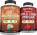 Nutriční Premium Jablečný ocet Kapsle & Magnesium L- Threonát Bundle: High- Absorpce Magnesium Threonát Dodatek a Apple Cider Ocet doplňky pro mozek, gut, & Celkově Well- Being