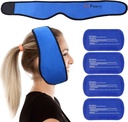 LotFancy Face Ice Pack Wrap for TMJ, Visdom tenner, med 4 Reusable Hot Cold Therapy Gel pakker, smertelindring for hodet, munnlig og ansiktskirurgi, tannimplantater, blå