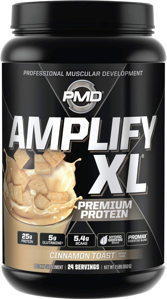 PMD Sports Ampply XL Premeum Way Protein Supplement Hiber Greens blaint - Glutamine and WiPentin matrix with Super Food for Super Foods, resery and Receporty - Synnamon Toder (24).