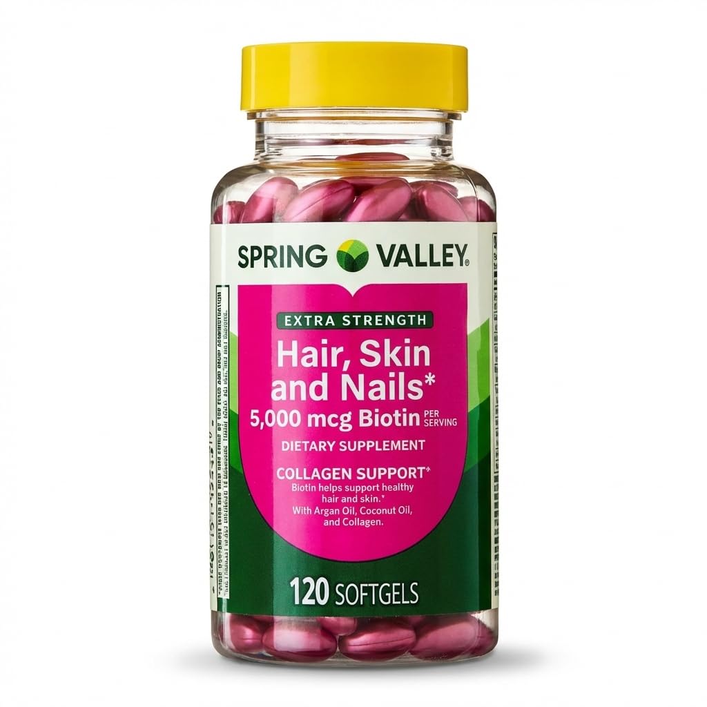 Spring Valley Extra Strength Hair, Skin & Nails Dietry Supplement 120ct 5000 mcg