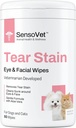 Tear Stain Remover Eye-servietter til hunde og katte, Cleans Eye Boogers og Gunk Decharge, Ansigtsrensning med Aloe Vera (Fragrance Free)