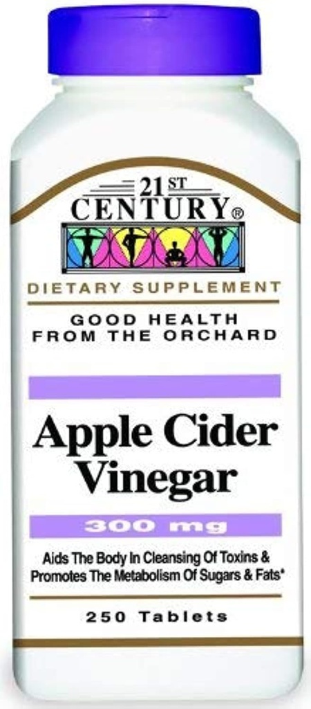 21st Century Apple Cider Vinegar 300mg Tablets, 250 Conde (Pack of 2)