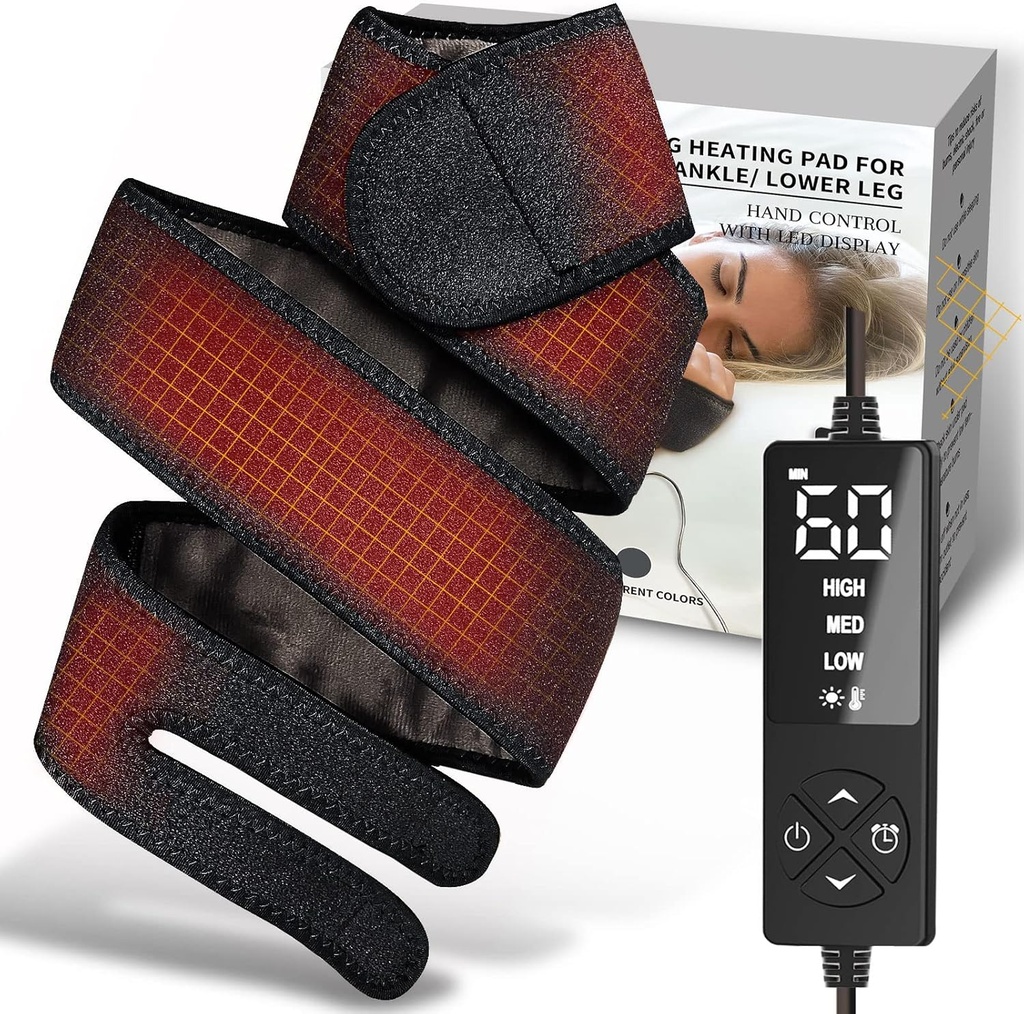 Long Small Heating Pad for Hands Wrist Arm Elbow Pain Relief, Heated Wrap for Golfers Tennis Elbow, Cubital Carpal Tunnel, Knee Joint Arthritis Leg Ankle Plantar Fasciitis, Achilles Tendonitis