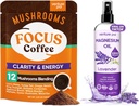 מיזם Pal Mushroom Coffee & Magnesium Oil Spray Bundle: 12 ב 1 קפה עם Ashwagandha עבור Focus & Immunity + Magnesium Oil Spray with Lavender for Sleep & Muscle Relief - 40 משרתים & 8 oz