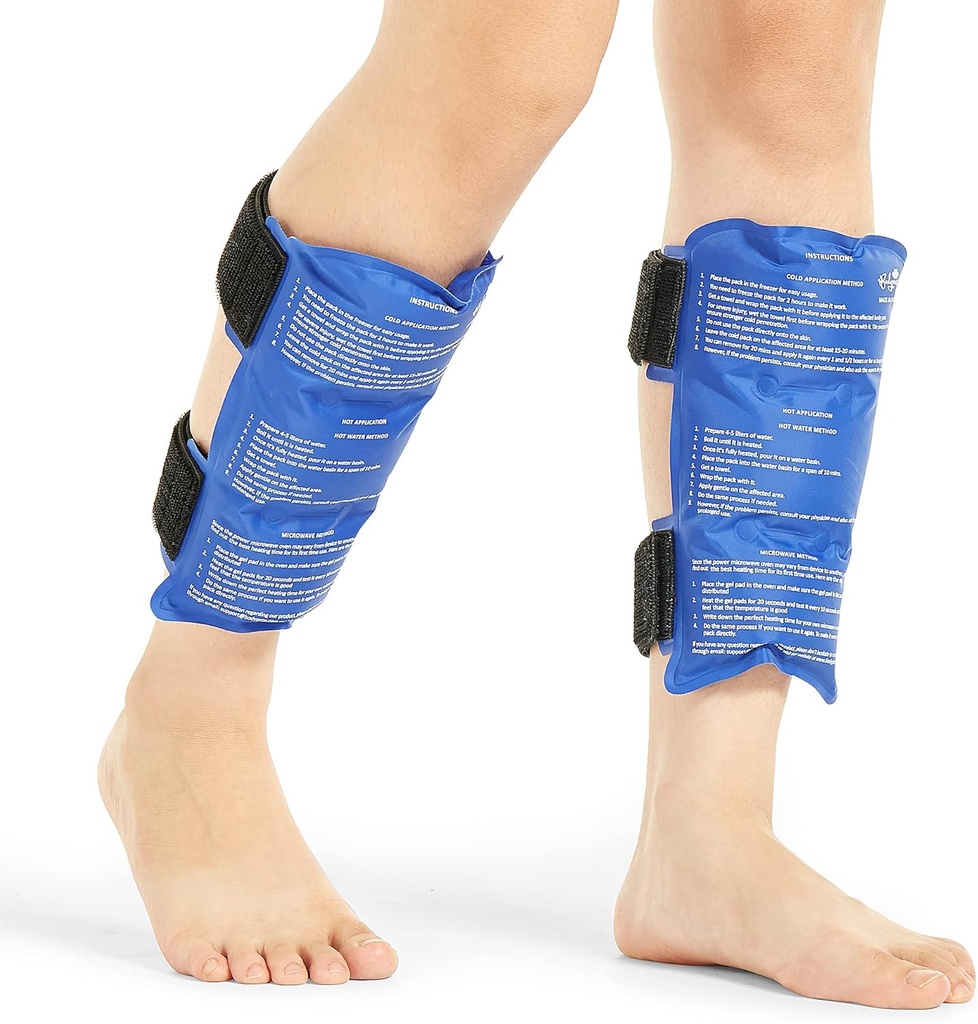 BODYPROX Shin Splint Ice Pack 2 Pack - Reusable Cold və Shin Splints Ağrı Yardım üçün Hot rulo, Runners üçün Esnek Ice Pack