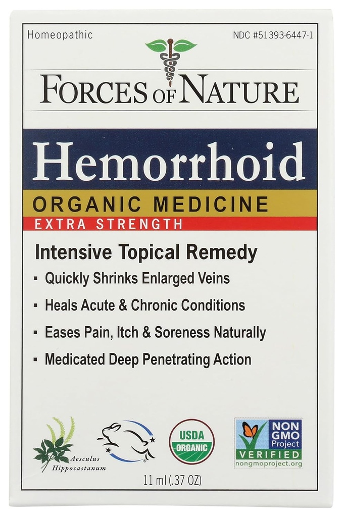 Forza natural de control hemorróide orgánico adicional, 0,37 OZ