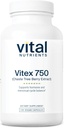 Vital Nutritents Vitex 750 Therapy 124; 750mg Chaste Tree Berry Extract 124; Support for Hondural, Fertility, and Menstrual Cycle Balance *
