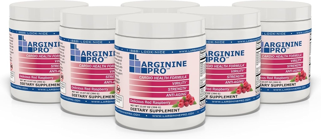 L-ARGININE PRO | 5.500mg L-Arginin Plus L-Citrulline 1100mg Himbeerpulver-Getränk-Mix-Ergänzung für erhöhte Stickstoffoxid-Produktion