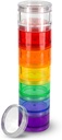 7 Günlük Tıp Pill Organizer - Evlenebilir Pill Box - Fits Small Tablet & Vitamin Supplements, Keep Your Daily Medicine Organized in One Place - Medium - Rainbow