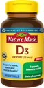 Natural Made Vitamina D3 1000 UI (25 mcg), Vitamina D Supliment pentru Bone, Dinți, Musculare și Immune Health Support, 180 Softgels, 180 zile de aprovizionare