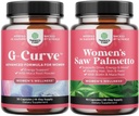 Bundle of G Curve Horny Goat Трева за жени за подобряване на енергийната mood Performance and Extra Strength Saw Palmetto for Women 500mg - DHT Blocker - 30-дневна доставка - Витамини за коса за загуба добавка