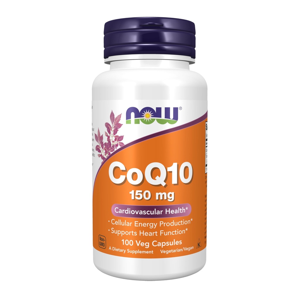 NOW Supplements, CoQ10 150 mg, Pharmaceutical Grade, All-Trans Form produced by Fermentation, 100 Veg Capsules