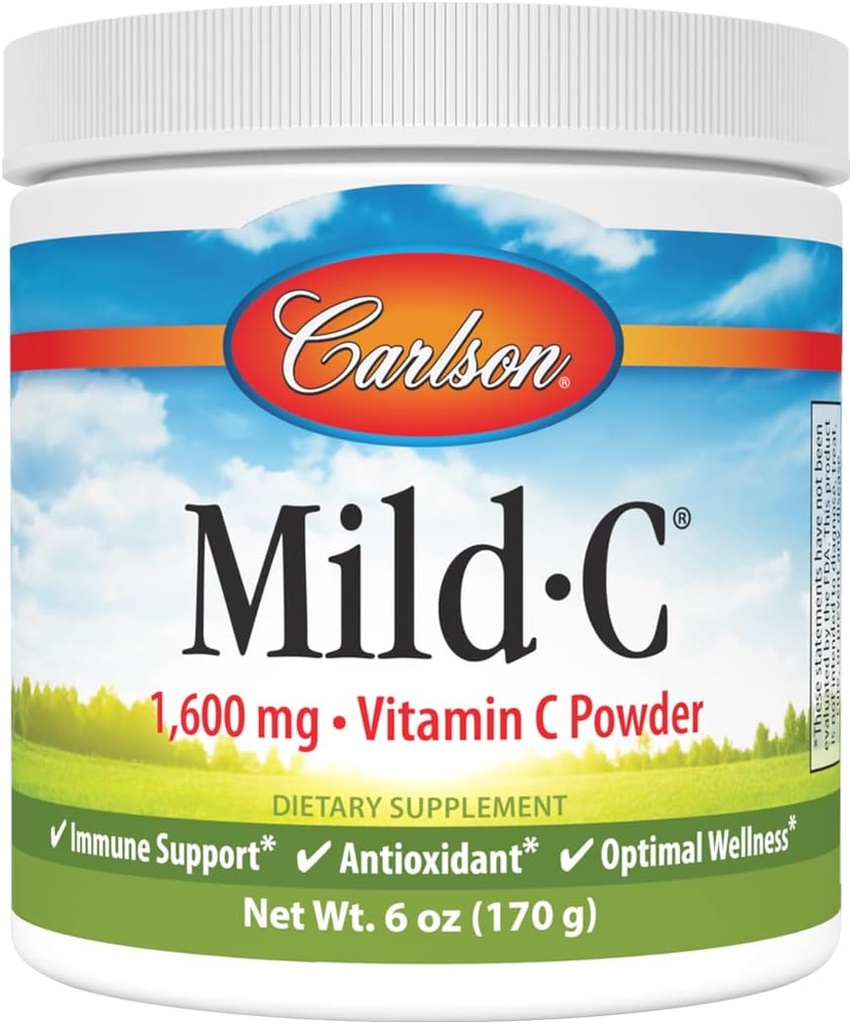 Carlson - Mild-C, vitamina C polvere, supporta la funzione immunitaria sana, 6 oz (170 g)