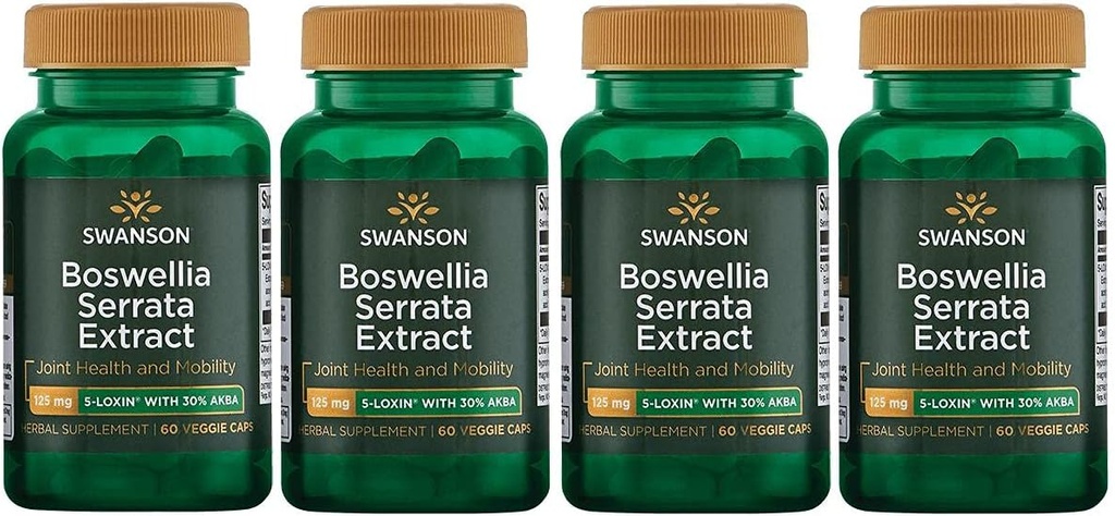 Swanson Boswellia Serrata Erauzi 125 mg 60 Veg Caps 4 Pack