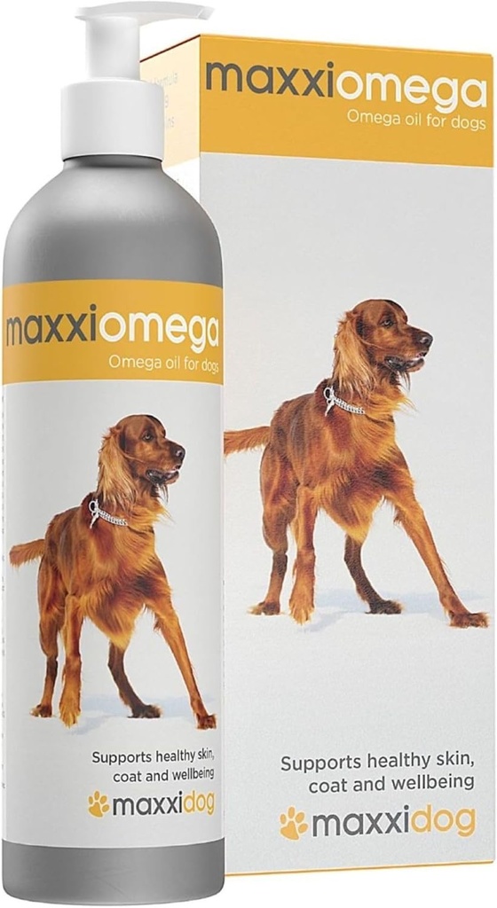 maxxxpaws maxxiomega Omega 3, 6 & 9 Tambahan Minyak - Skin & Coat Dukungan untuk Anjing, 10oz