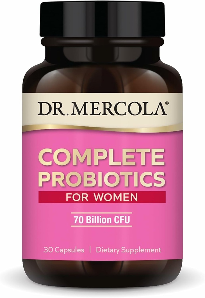 Dr. Mercola Kadınlar için Probiyotikler - Destekler Gut, Vaginal & Immune Health - Contains Lactobacillus Strains - Non-GMO, Gluten-Free & Soy-Free - 30 Capsules (30 hizmet)