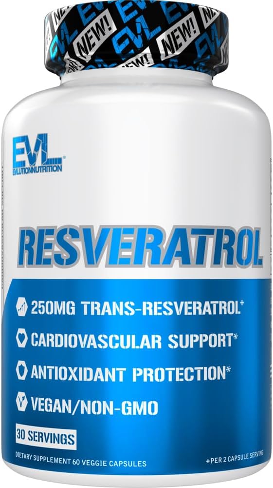 Eflution Anti Aging Trans Resveratrol Dodatek Nutrition Super Antioxidant Dodatek s 250mg Trans- Resveratrol z Resveratrol 500mg japonský Knotweed Extract pro imunitní a srdeční zdraví