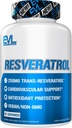 Evlution Anti Aging Trans Resveratrol Supplement Nutrition Super Antioxidant Supplement med 250mg Trans-Resveratrol från Resveratrol 500mg japansk Knotweed Extract för Immun och Hjärthälsa