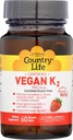 Quốc gia Life Vegan K2, 500 mcg, Dual Spectrum MK-4 và MK-7, Hỗ trợ xương và Teth Health, 60 bàn ăn, dâu tây Flavor