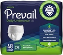 Prevail Daily Protective 내복 - Unisex Adult Incontinence 내복 - 남성 및 여성을위한 일회용 성인 기저귀 - 최대 흡수성 - XX-Large - 12 개 (패키지 4)