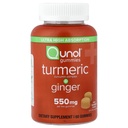 Qunol Turmeric and Ginger Gummies, Turmeric Curcumin Supplement + Ginger, Joint Support Gummy, Ultra High Absorption, Vegan, Gluten Free, 1 Month Supply, 60ct Gummies