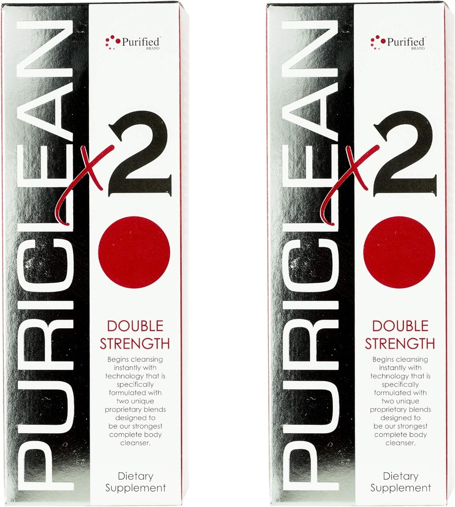 Wellgenix Puriclean x2 Detox Cleanse - Dviejų stiprumų Deep System Cleanser - Suformuluota su dviem unikaliais patentiniais deriniais, skirtais STIPRIAUSI Cleanser, pašalinkite toksinus - 16 oz, 4 Capsules, 2 Pack