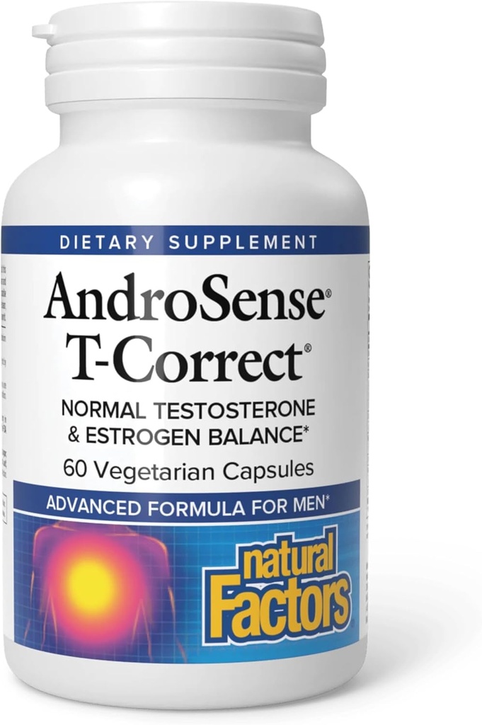Factors Naturals, Andresen T-Corctecta, ajuda a la metabolisme Hormonal dels homes amb llet Thistle, Turmeric i Lycopene, 60 càpsules (30 serveixs)