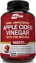 Apple Cider Vinegar Capsules with The Mother - 120 Vegan ACV Pills - Best Supplement for Healthy Weight Loss, Diet, Keto, Divalry, Detox, Imune - Powerful Cleanser & Appetite Suppresan N- GMO
