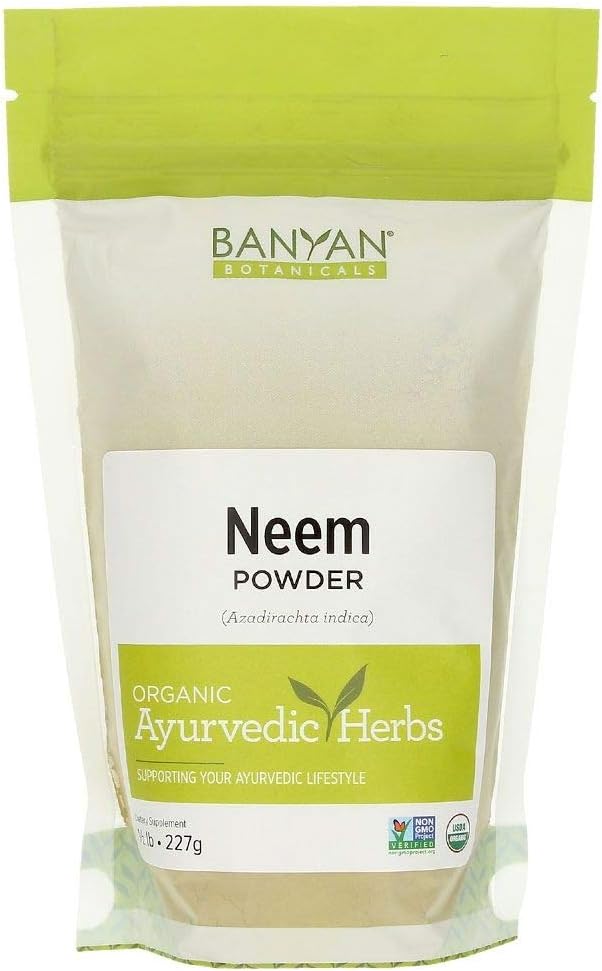 Banyan Botanicals Neem Powder - Organic Azadirahta Indica - Purificarea Ayurvedic Herb pentru sănătos piele & sânge* 