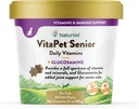 NaturVet VitaPet Senior Daily Vitamins för Cats Plus Glukosamin, speciellt formulerad för att ge viktiga mineraler, 90 g, 60 greve